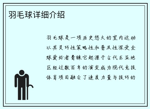 羽毛球详细介绍